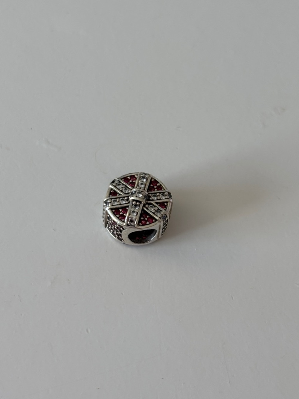Pandora Silver Red and Clear Gift Box Charm